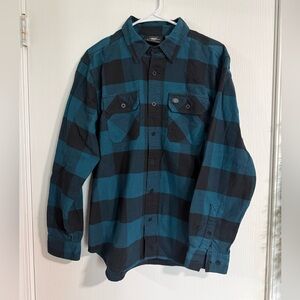 Harley-Davidson Men's Buffalo Plaid Shirt Teal & Black